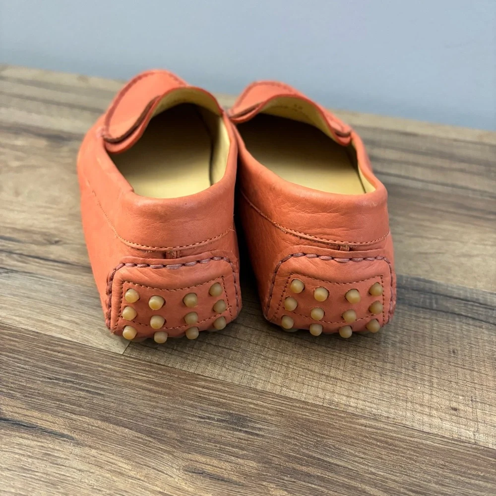 M.Gemi Leather Driving Moccasin Slip On Loafers Light Orange - Picture 6 of 8